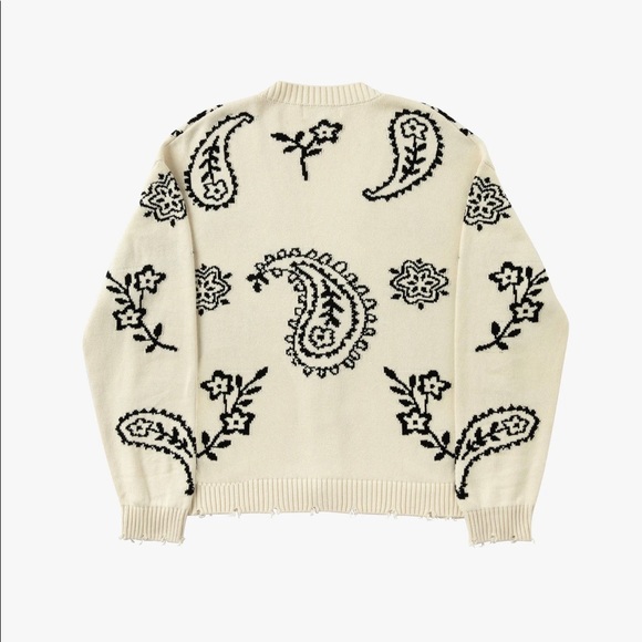 Profound Knit Paisley Cardigan Sweater 